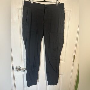 Athleta Women’s Black Joggers Size 8 Button Quick Dry Stretch Side Waist Band